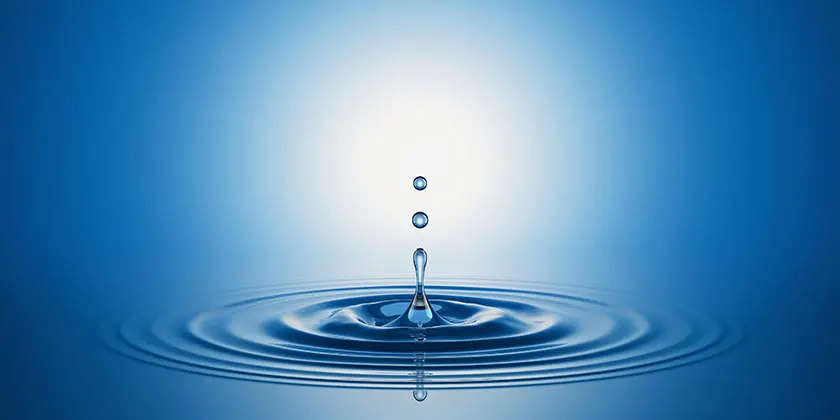 Water drop and ripples