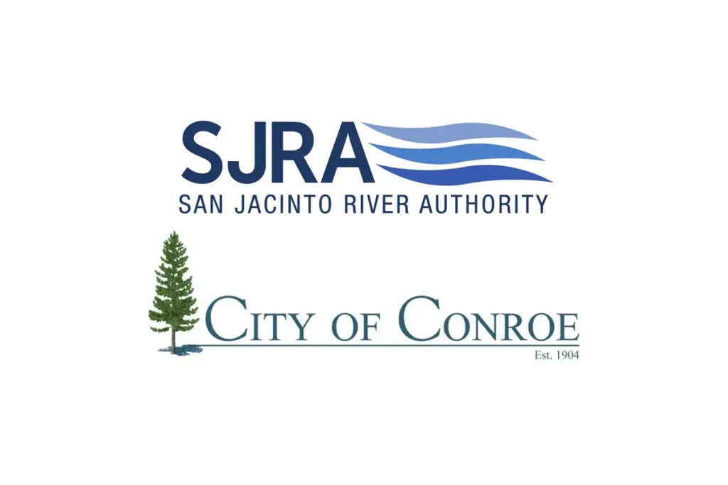 SJRA and City of Conroe logos