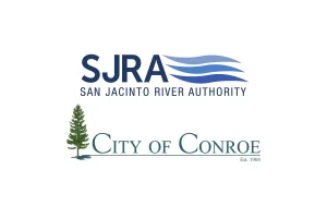 SJRA and City of Conroe logos
