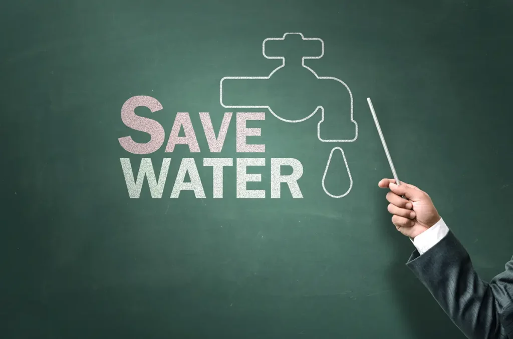 Chalkboard with faucet