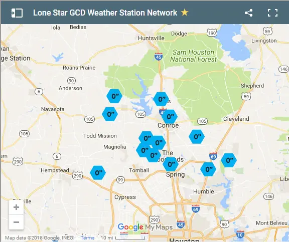 Lone Star GCD Weather Station Network Map