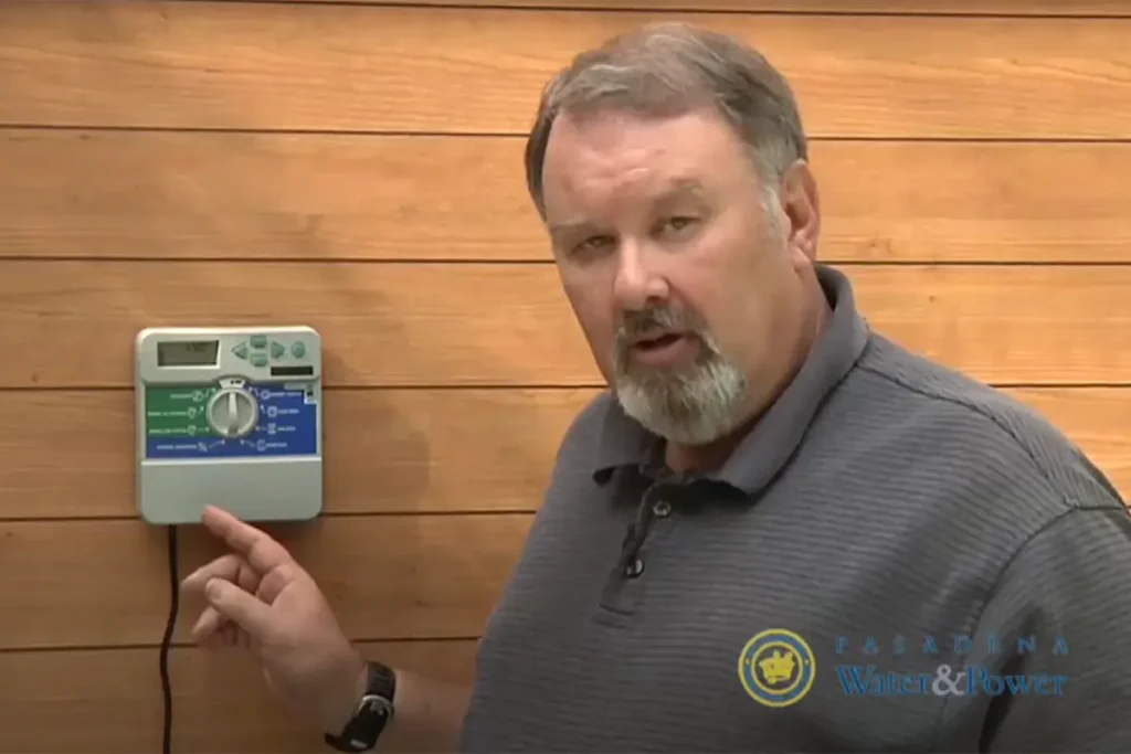 Showing how to program irrigation installer