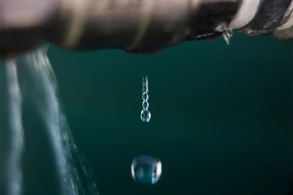 Water leaking from a pipe